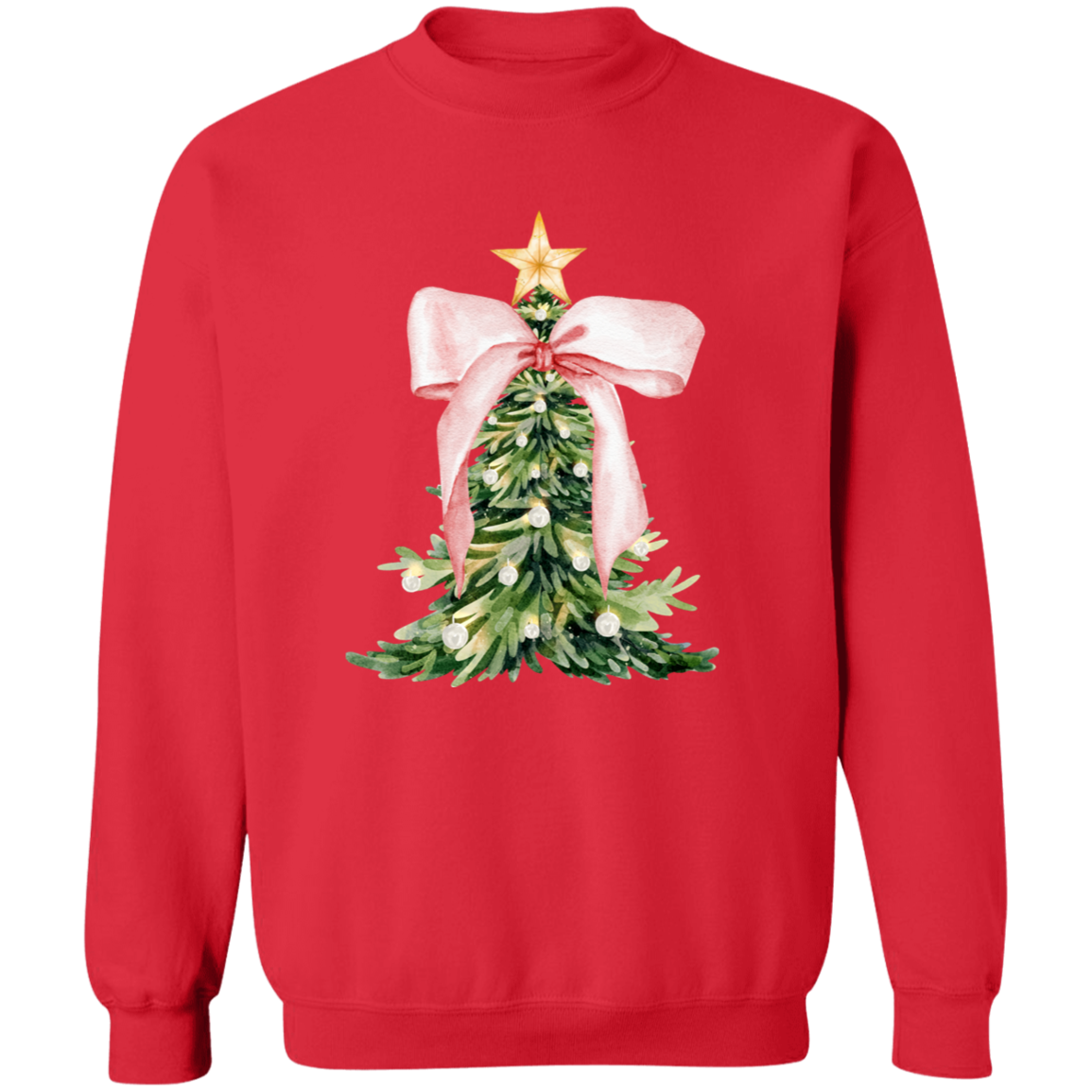 Christmas Tree Pink Bow | Tshirts| Sweatshirt | Hoodie