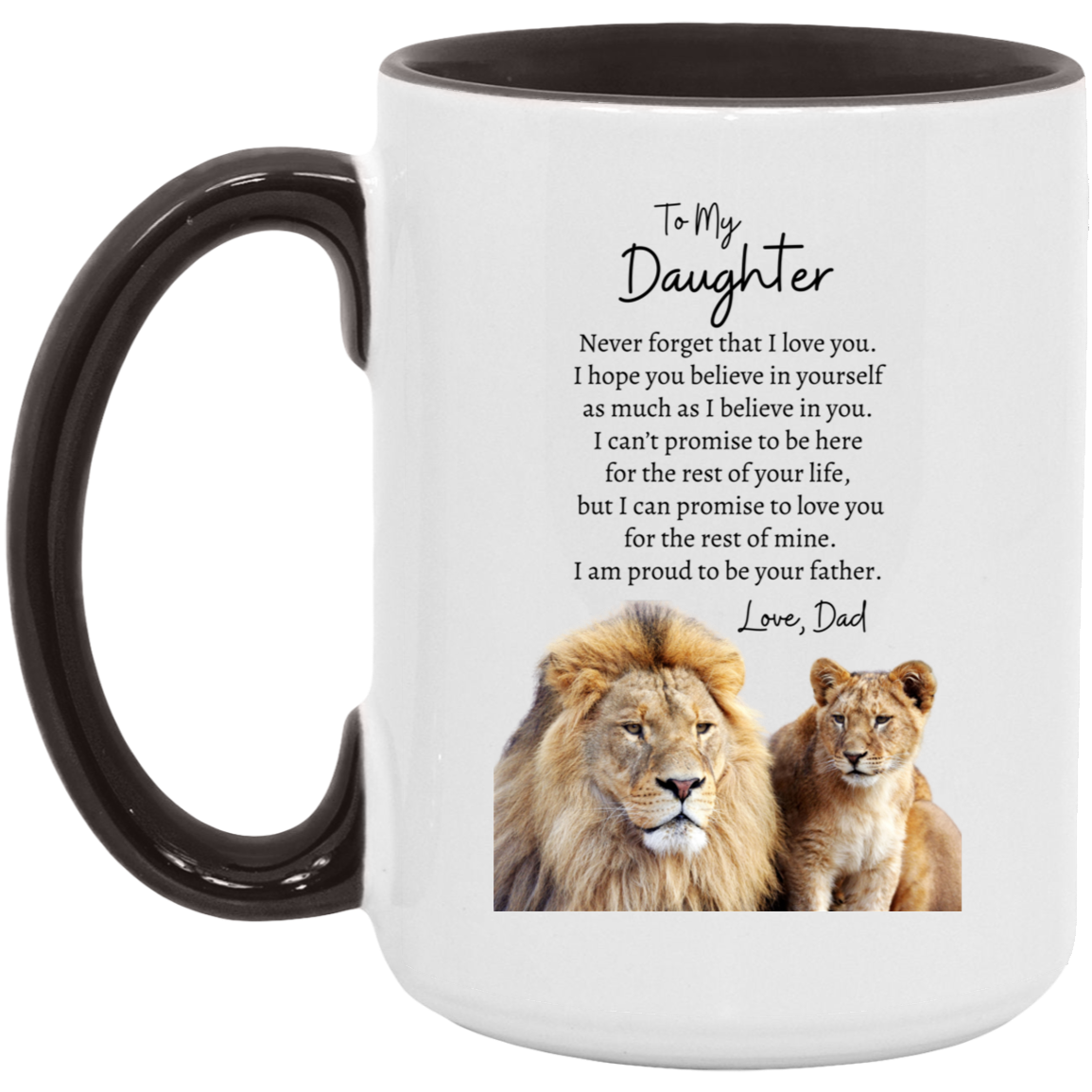 To My Daughter Love Dad | Lion & Lion Cub