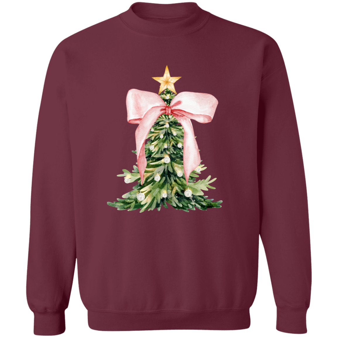 Christmas Tree Pink Bow | Tshirts| Sweatshirt | Hoodie