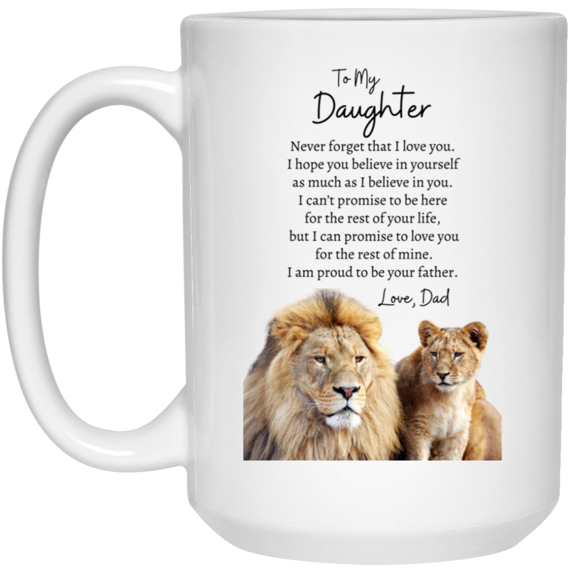 To My Daughter Love Dad | Lion & Lion Cub
