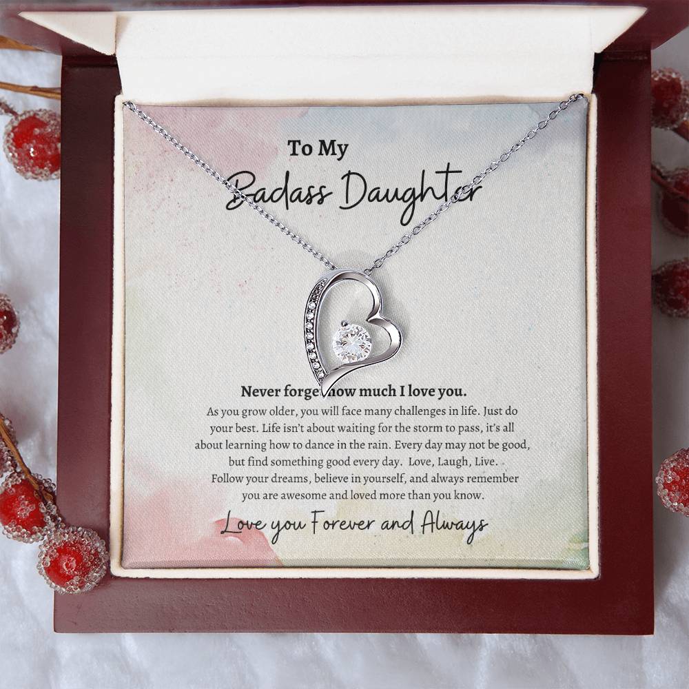 To My Badass Daughter | Forever Love Necklace | Daughter Gift