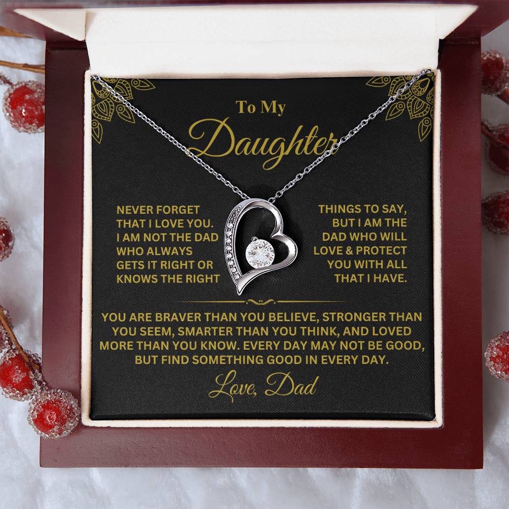 To My Daughter | Forever Love Necklace | Gold Message