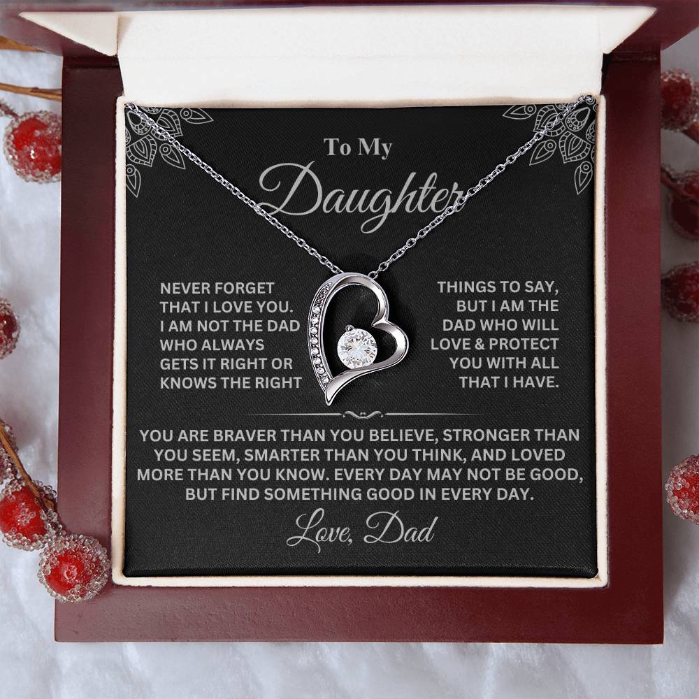To My Daughter | Forever Love Necklace | Silver Message