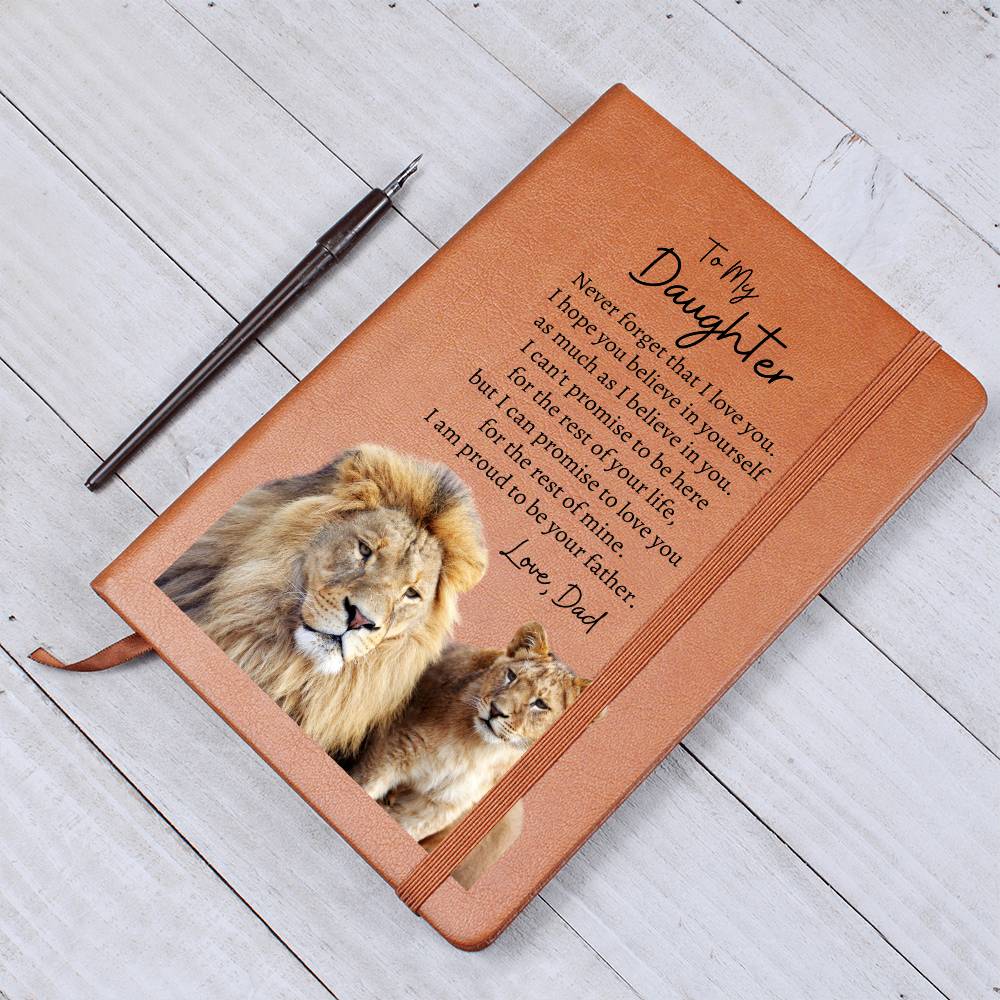 To My Daughter - Love Dad | Leather Journal | Lion & Lion Cub