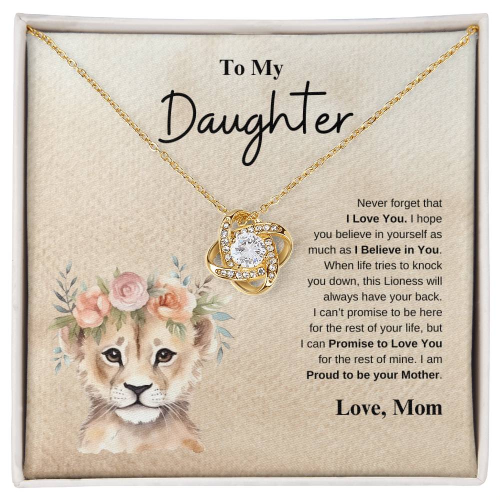 To My Daughter Love Mom | Love Knot Necklace