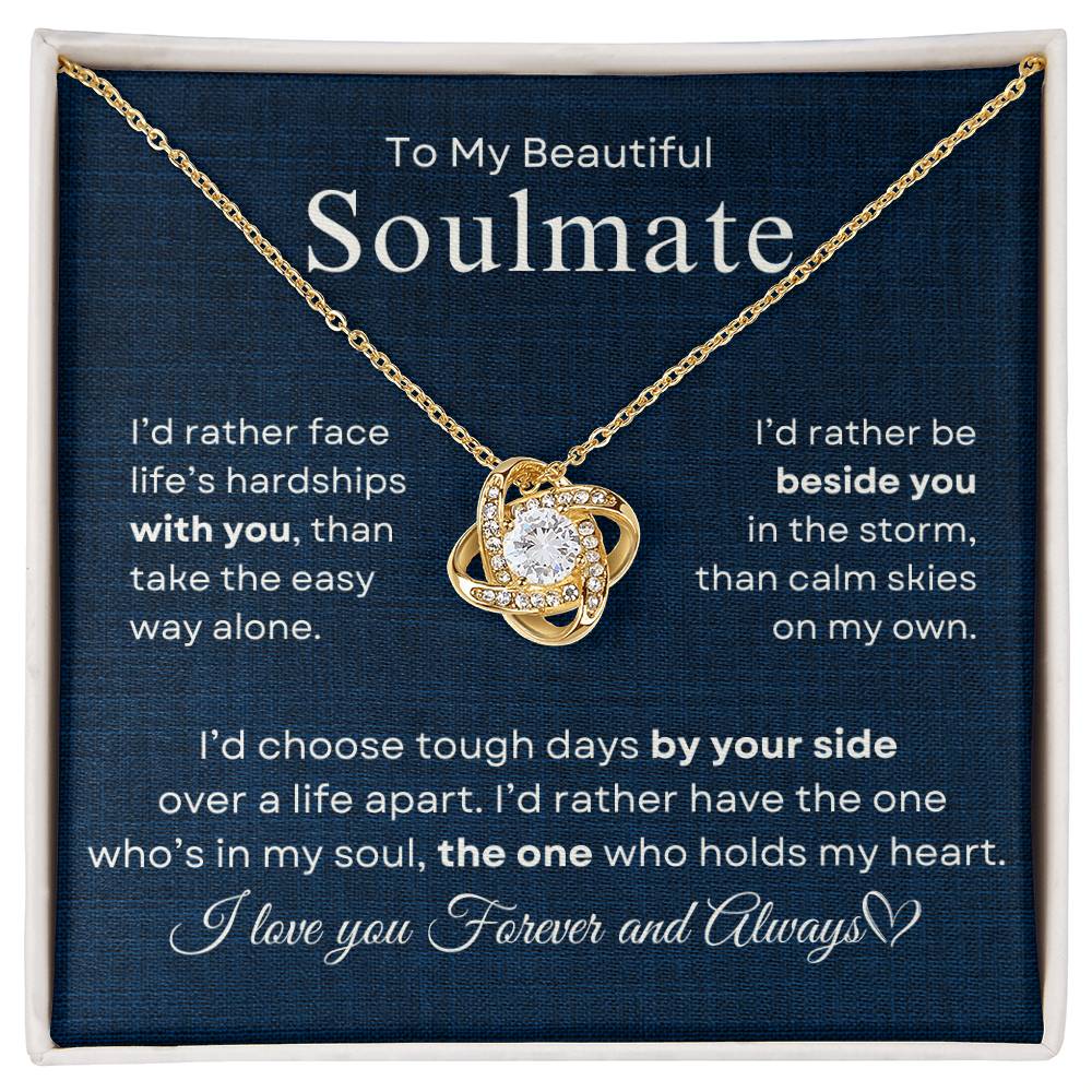 To My Beautiful Soulmate | Love Knot Necklace