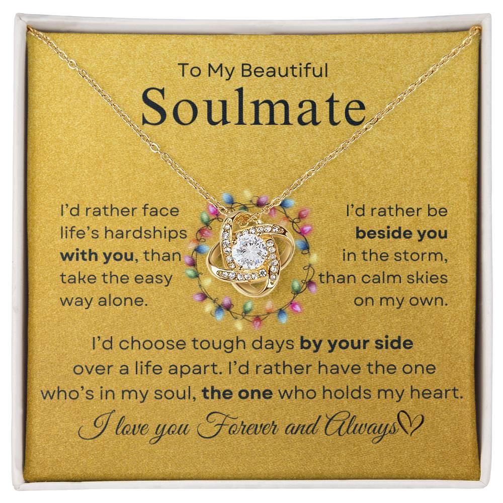 To My Beautiful Soulmate | Love Knot Necklace