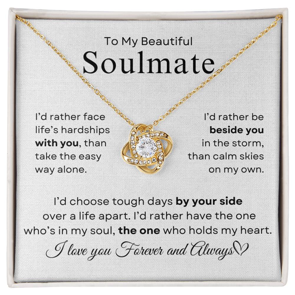 To My Beautiful Soulmate | Love Knot Necklace