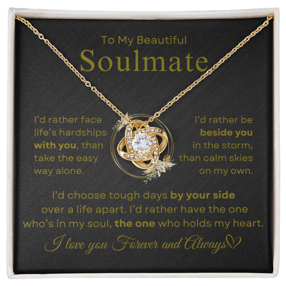 To My Beautiful Soulmate | Love Knot Necklace