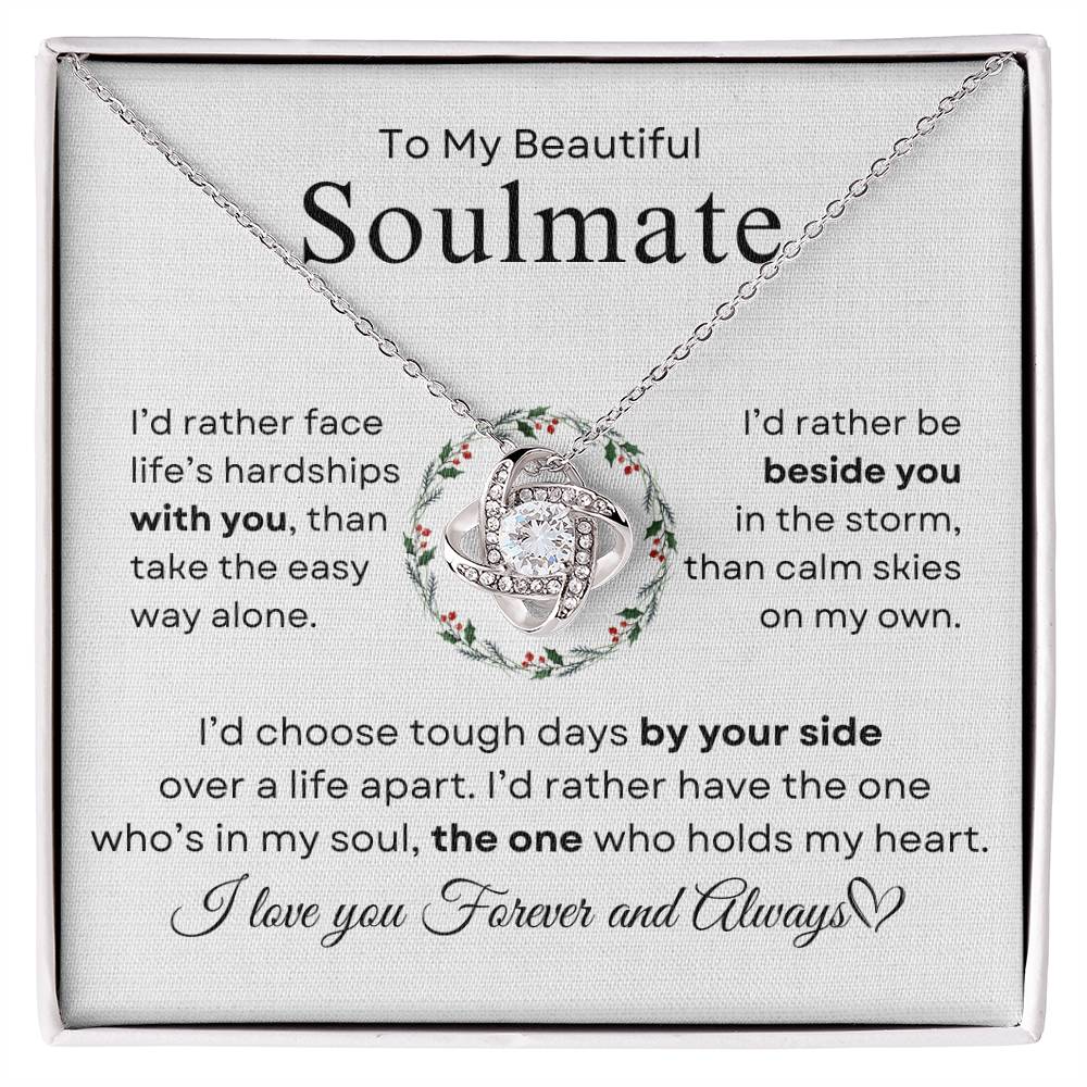To My Beautiful Soulmate | Love Knot Necklace