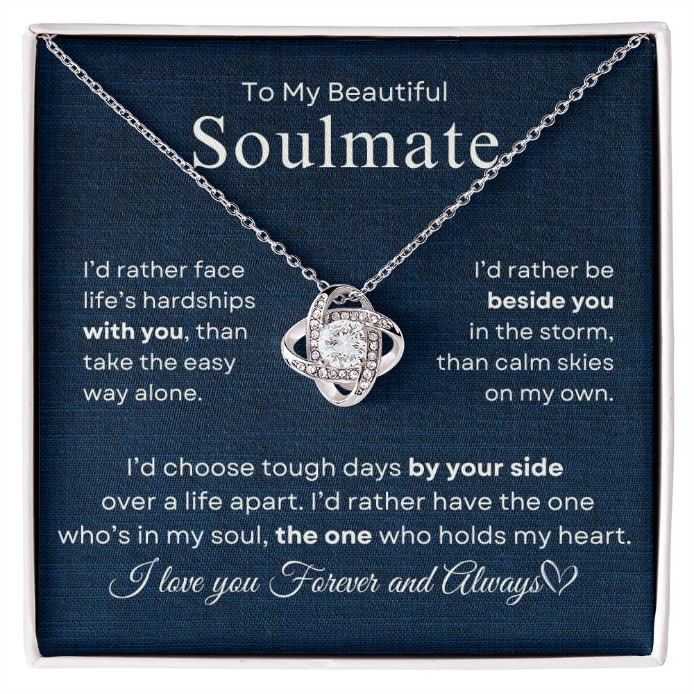 To My Beautiful Soulmate | Love Knot Necklace