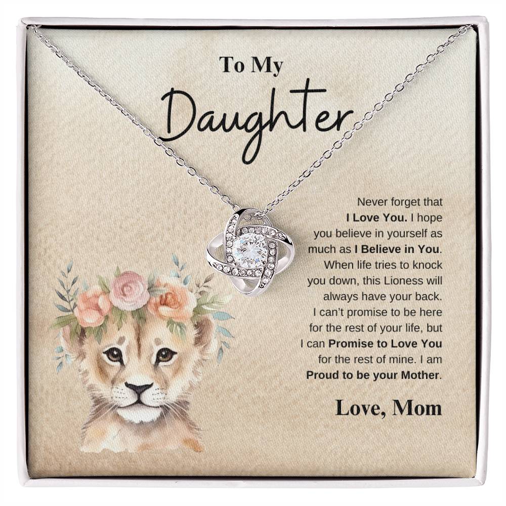 To My Daughter Love Mom | Love Knot Necklace