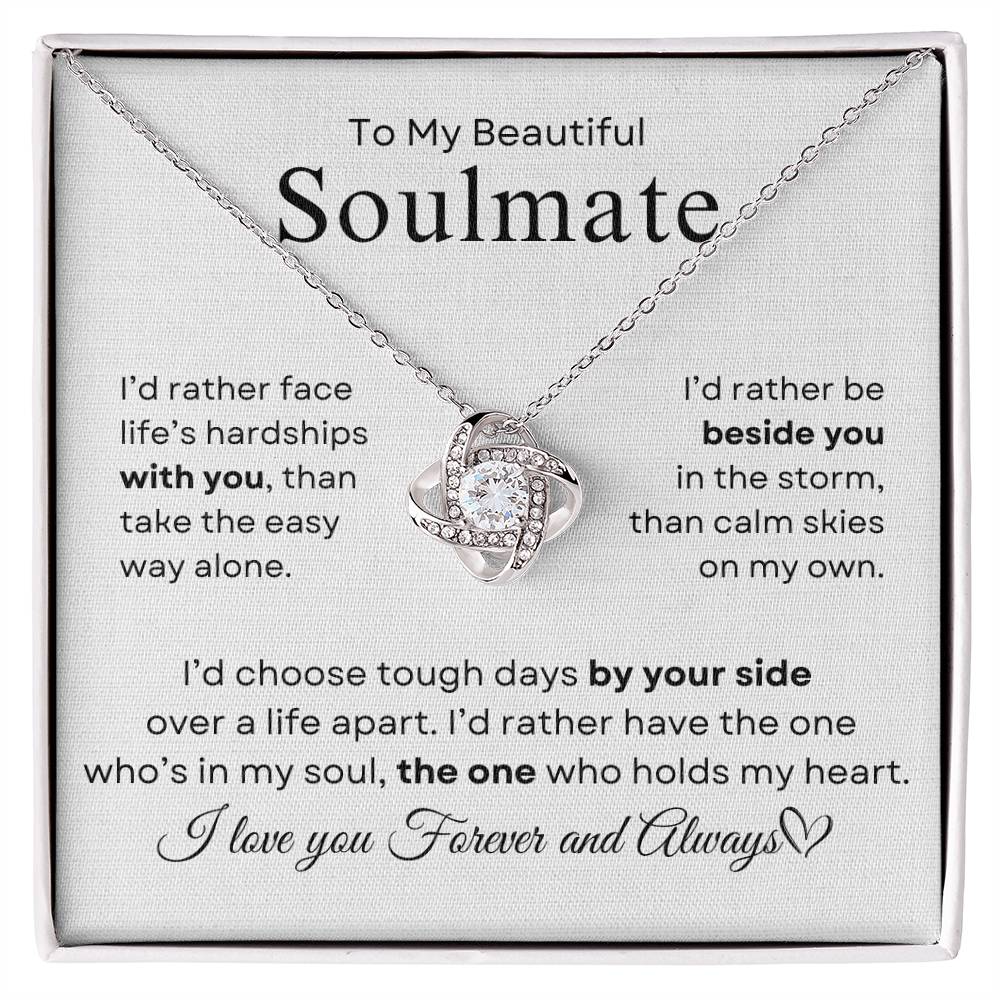 To My Beautiful Soulmate | Love Knot Necklace