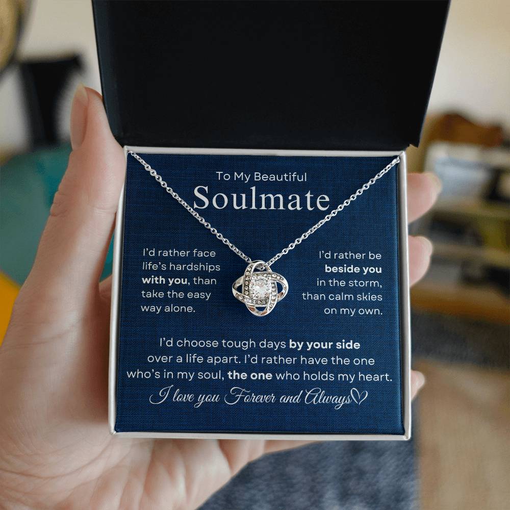 To My Beautiful Soulmate | Love Knot Necklace
