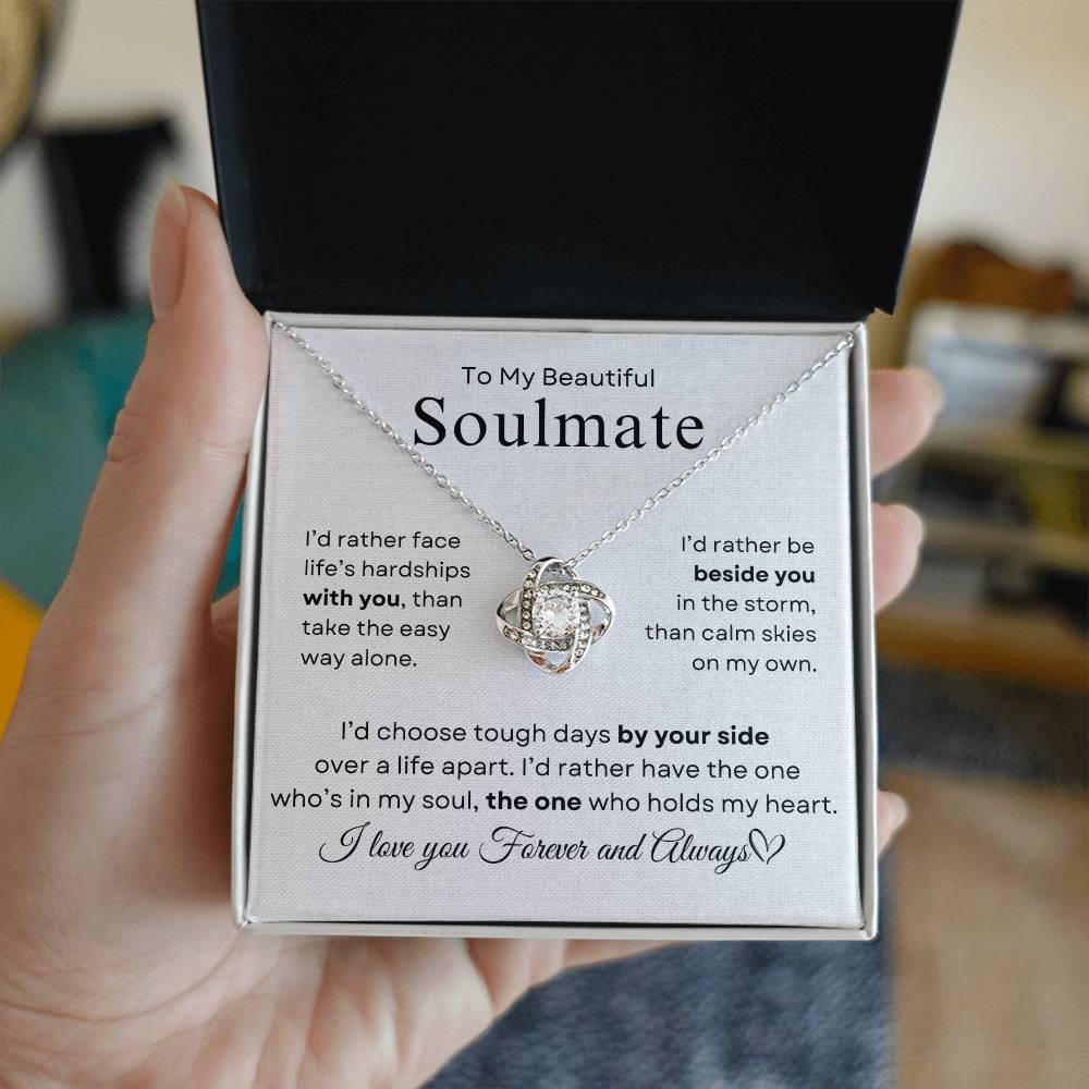 To My Beautiful Soulmate | Love Knot Necklace