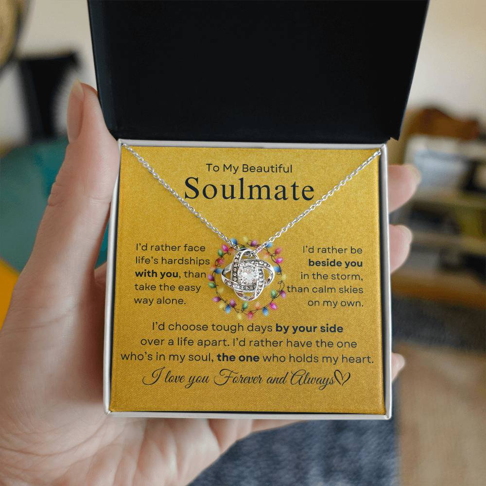 To My Beautiful Soulmate | Love Knot Necklace