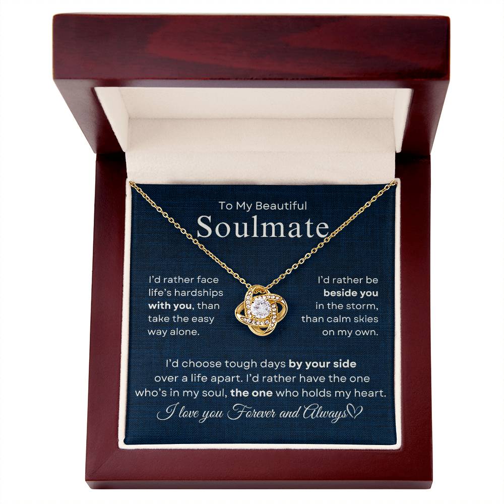 To My Beautiful Soulmate | Love Knot Necklace