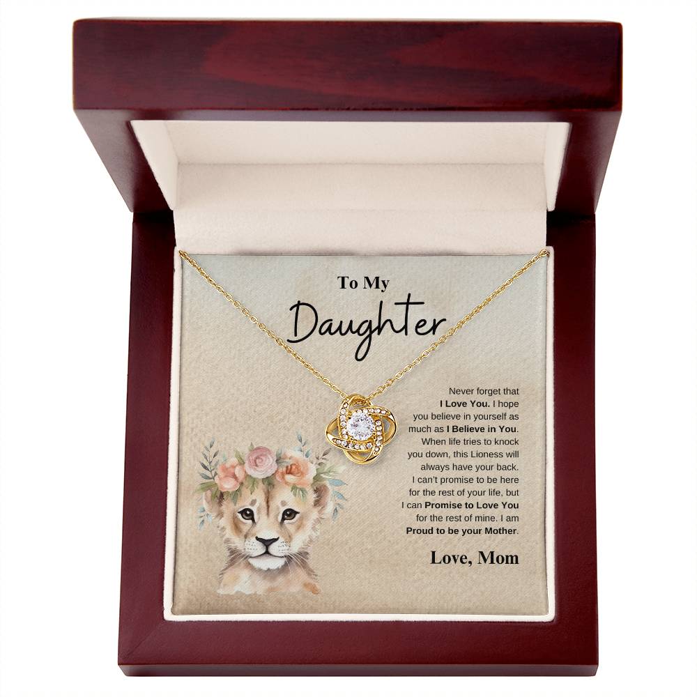 To My Daughter Love Mom | Love Knot Necklace