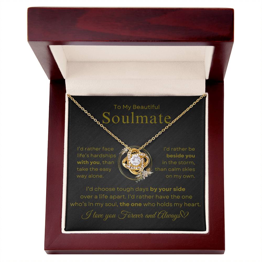 To My Beautiful Soulmate | Love Knot Necklace