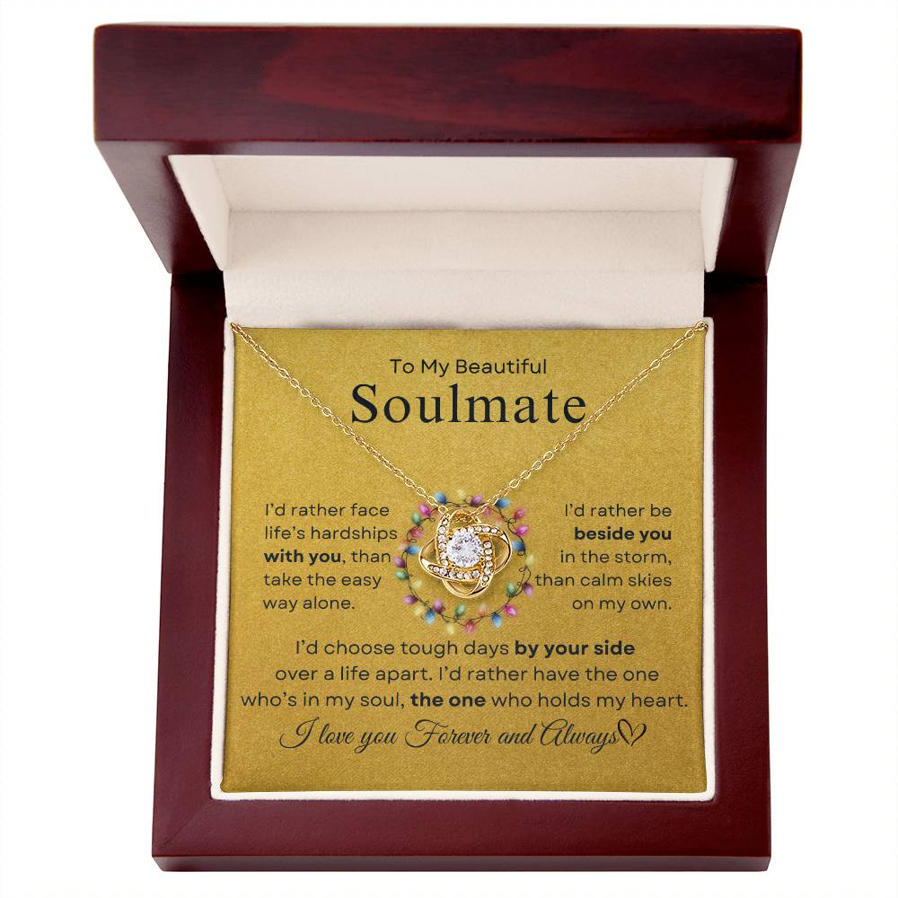 To My Beautiful Soulmate | Love Knot Necklace