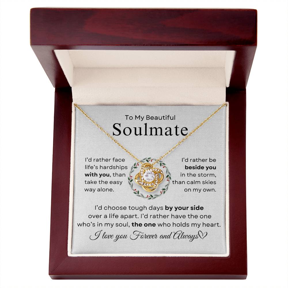 To My Beautiful Soulmate | Love Knot Necklace