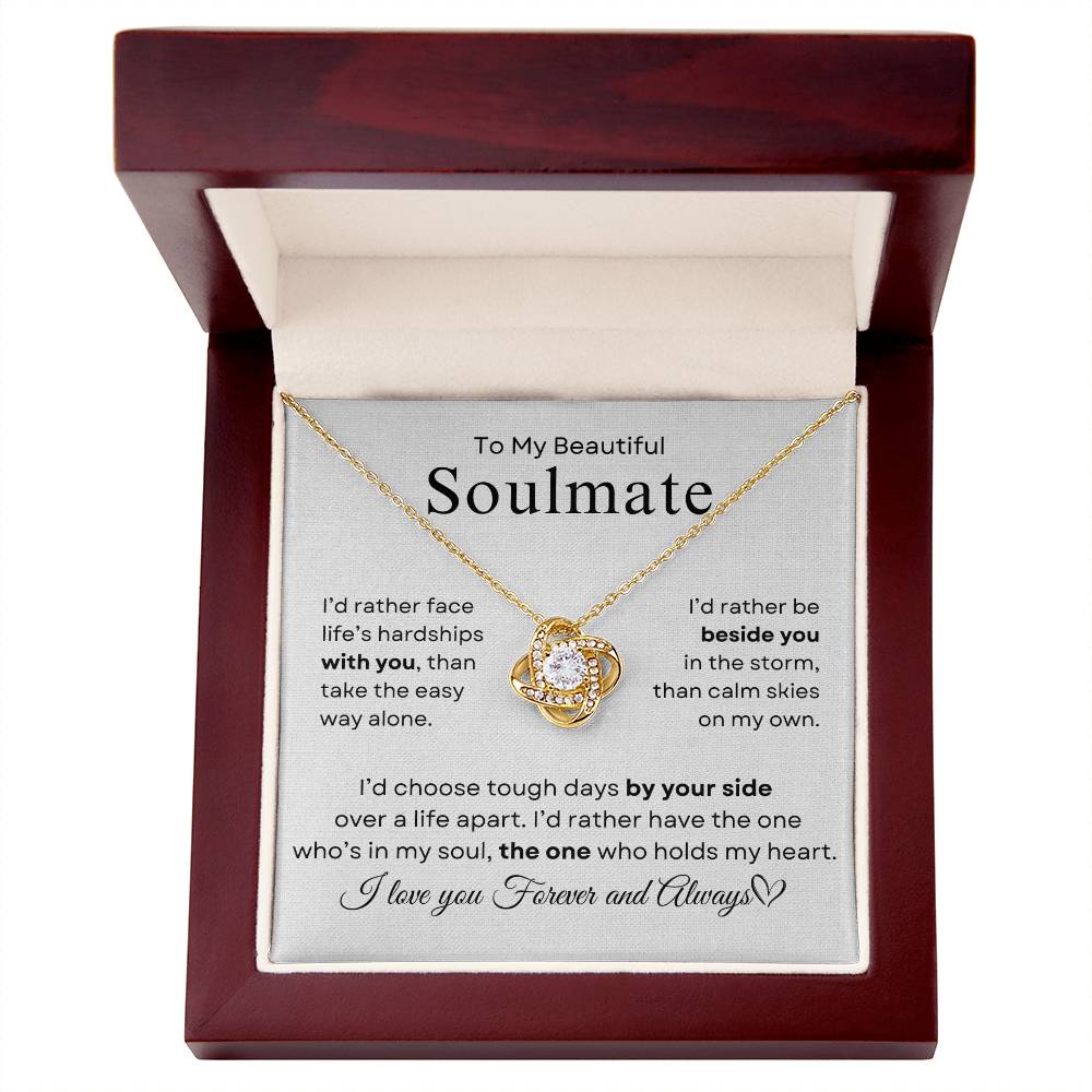 To My Beautiful Soulmate | Love Knot Necklace