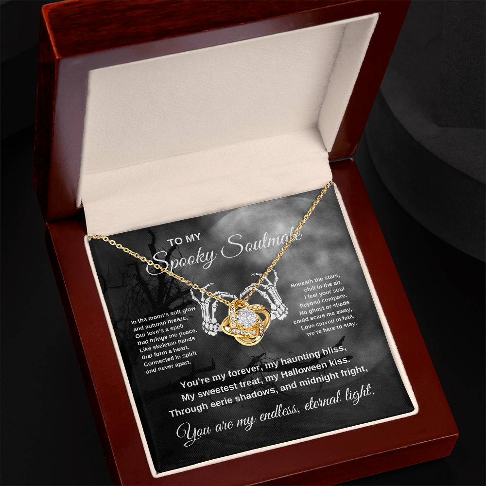 To My Spooky Soulmate | Full Moon | Love Knot Necklace | Halloween Gift