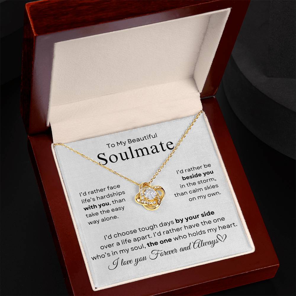 To My Beautiful Soulmate | Love Knot Necklace