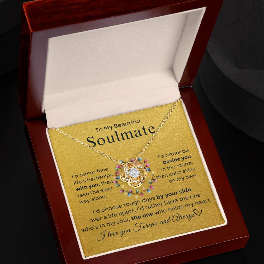 To My Beautiful Soulmate | Love Knot Necklace