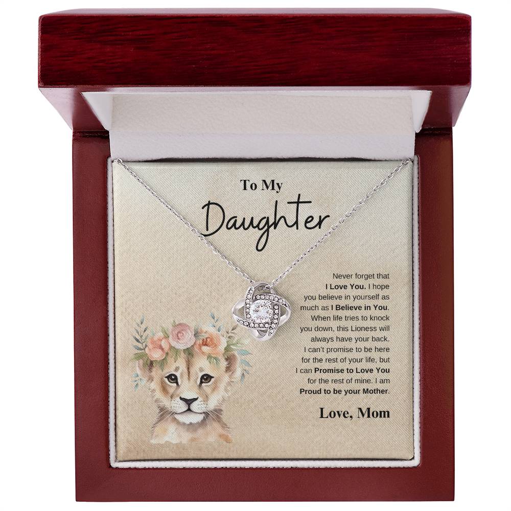 To My Daughter Love Mom | Love Knot Necklace