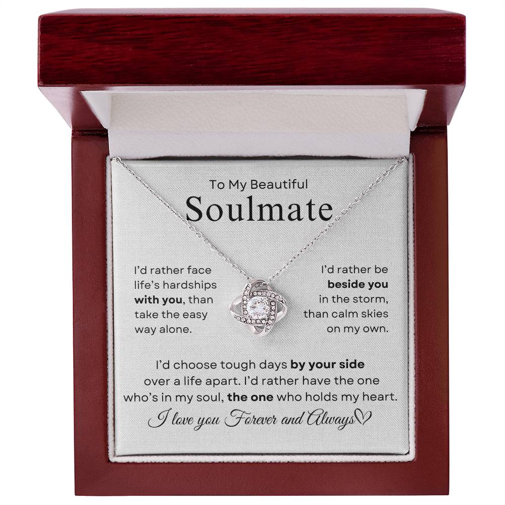 To My Beautiful Soulmate | Love Knot Necklace