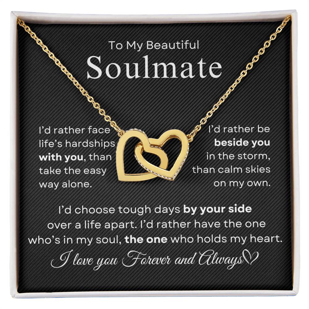 To My Beautiful Soulmate | Interlocking Hearts Necklace