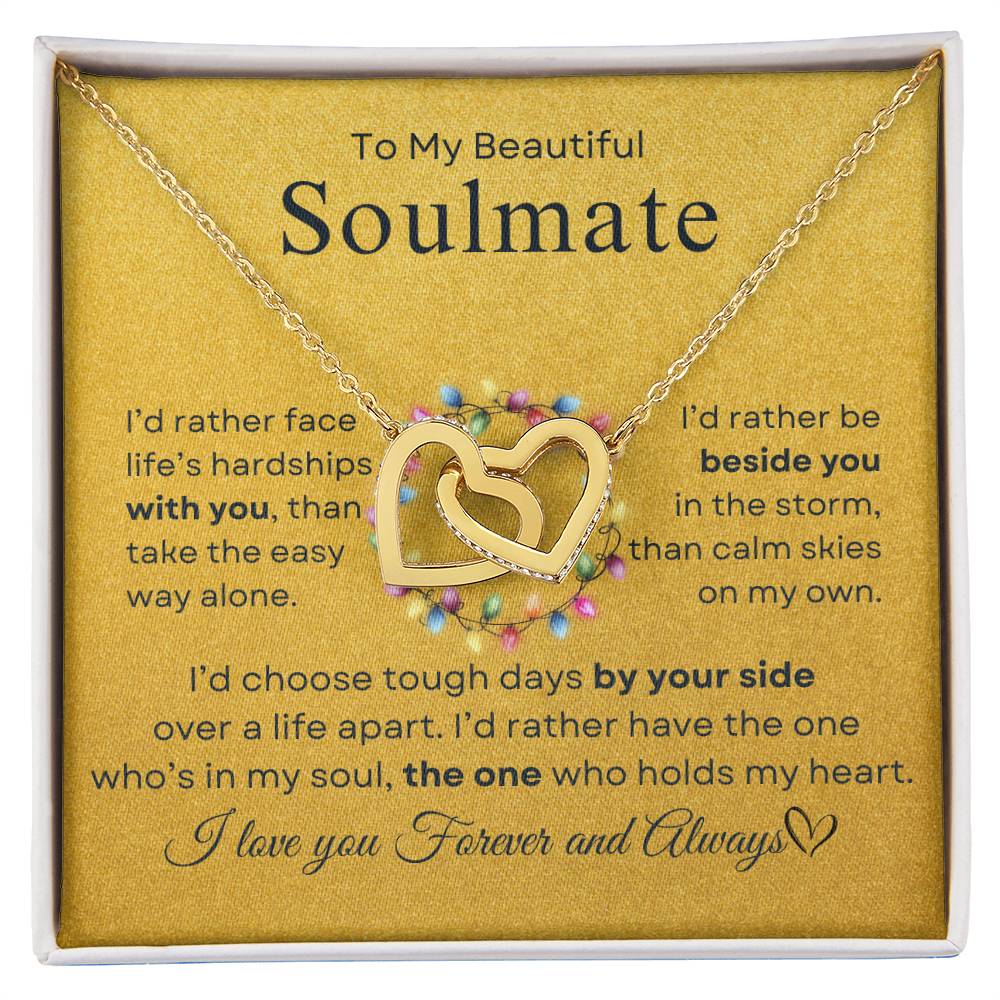 To My Beautiful Soulmate | Interlocking Hearts Necklace
