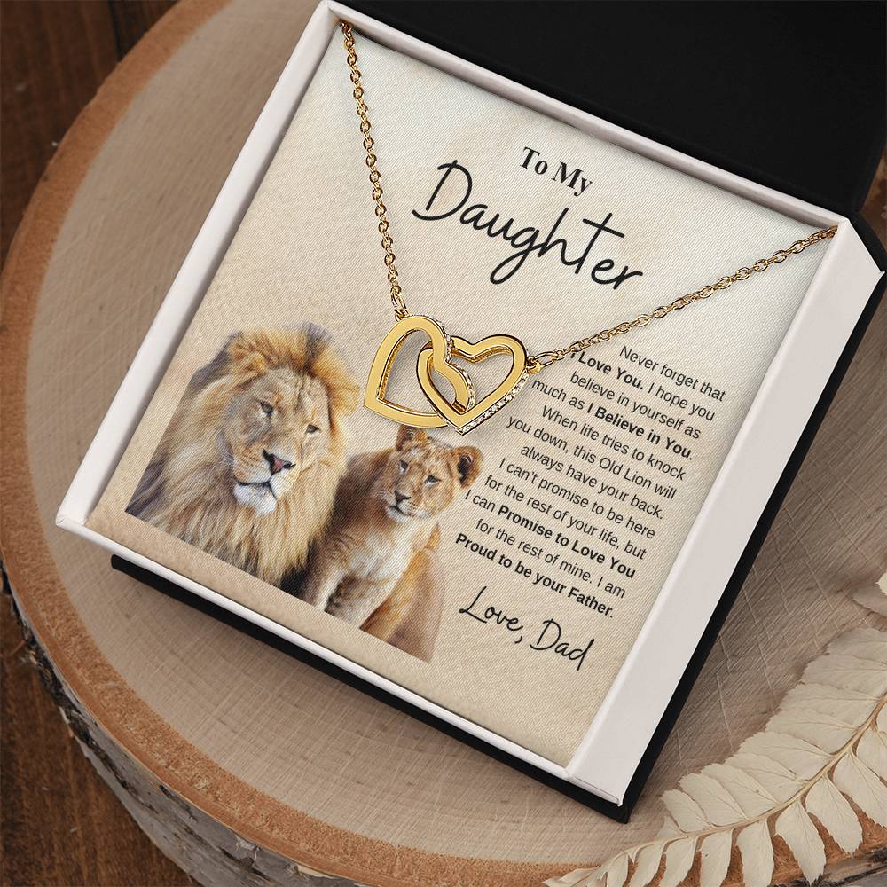To My Daughter Love Dad | Interlocking Hearts Necklace