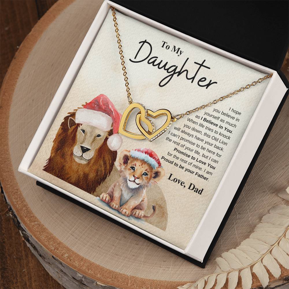 To My Daughter Love Dad | Interlocking Hearts Necklace
