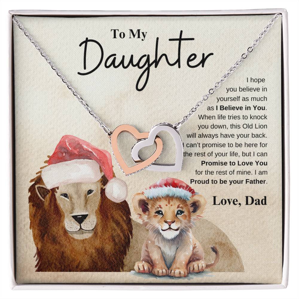 To My Daughter Love Dad | Interlocking Hearts Necklace