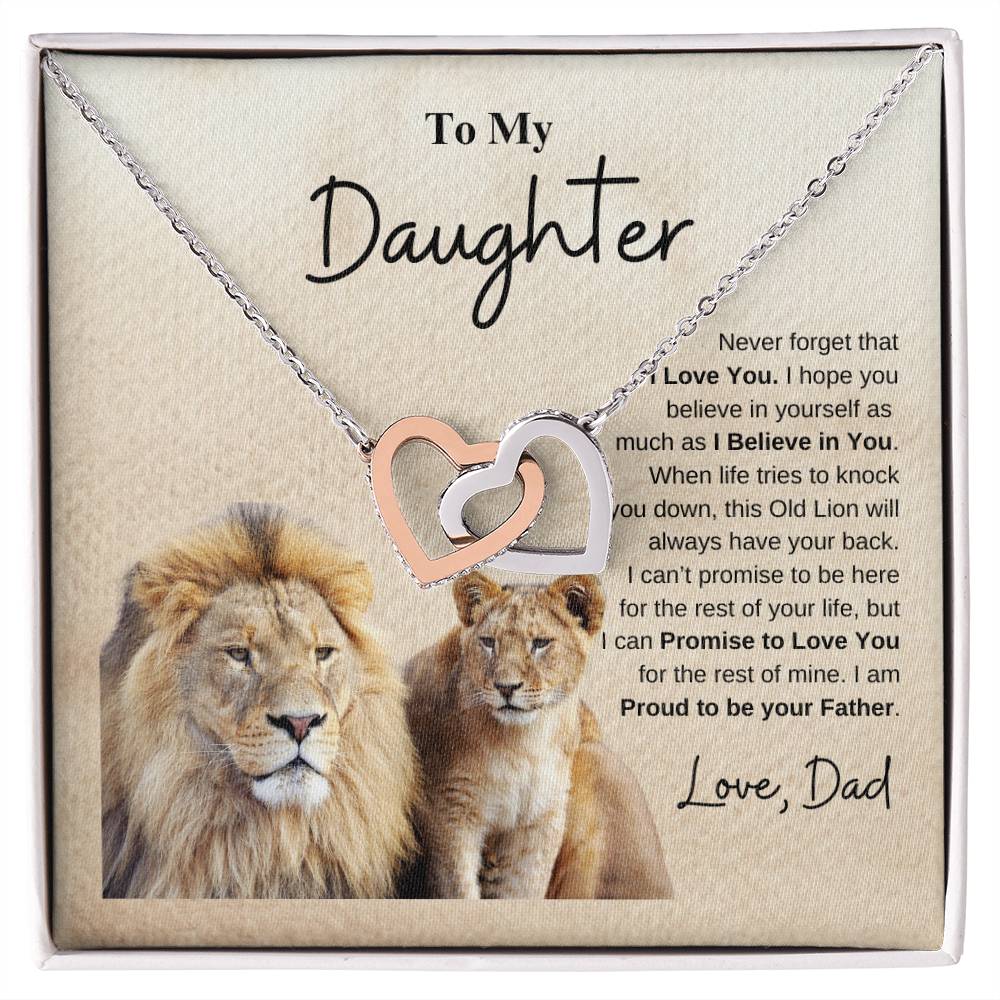 To My Daughter Love Dad | Interlocking Hearts Necklace