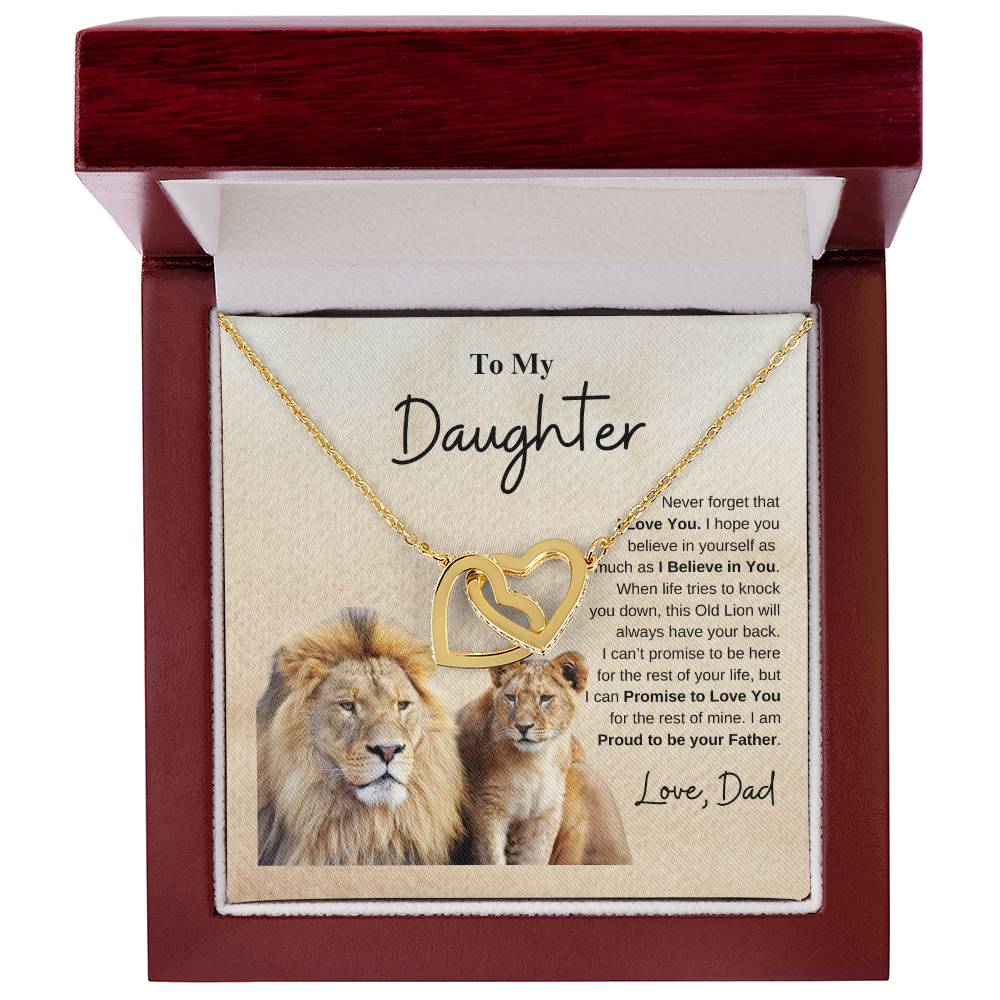 To My Daughter Love Dad | Interlocking Hearts Necklace