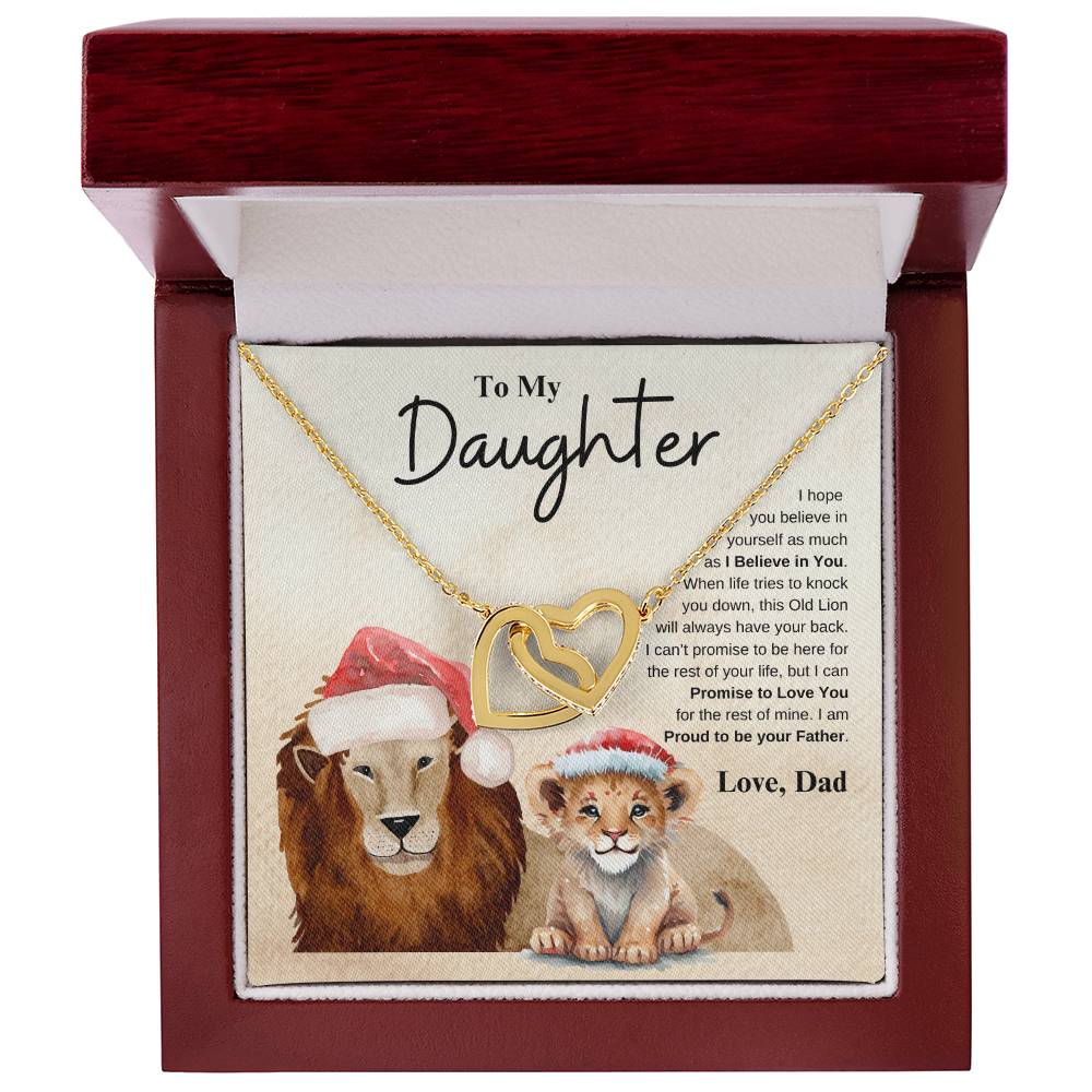 To My Daughter Love Dad | Interlocking Hearts Necklace