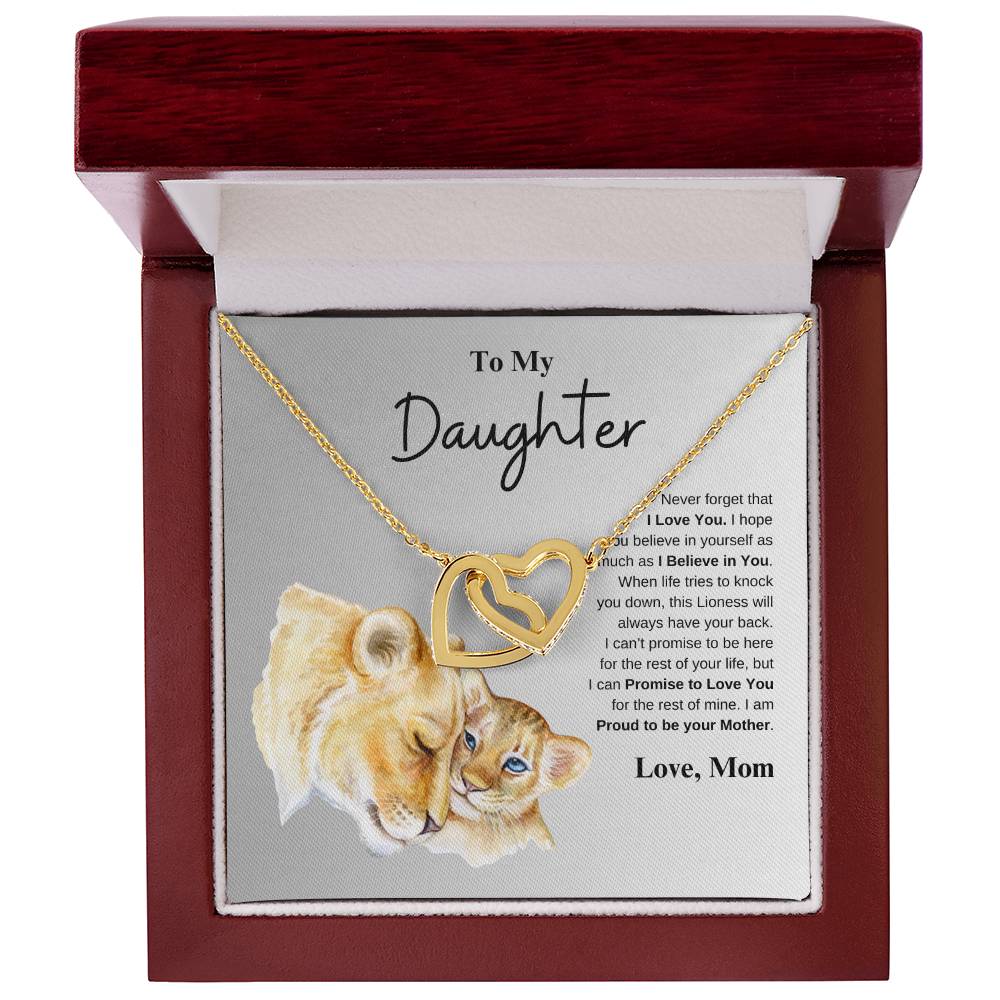 To My Daughter Love Mom | Interlocking Hearts Necklace