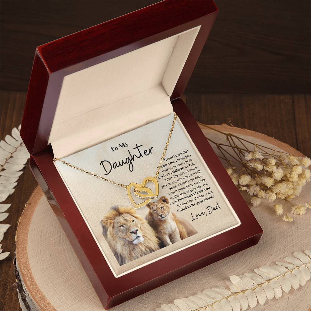 To My Daughter Love Dad | Interlocking Hearts Necklace