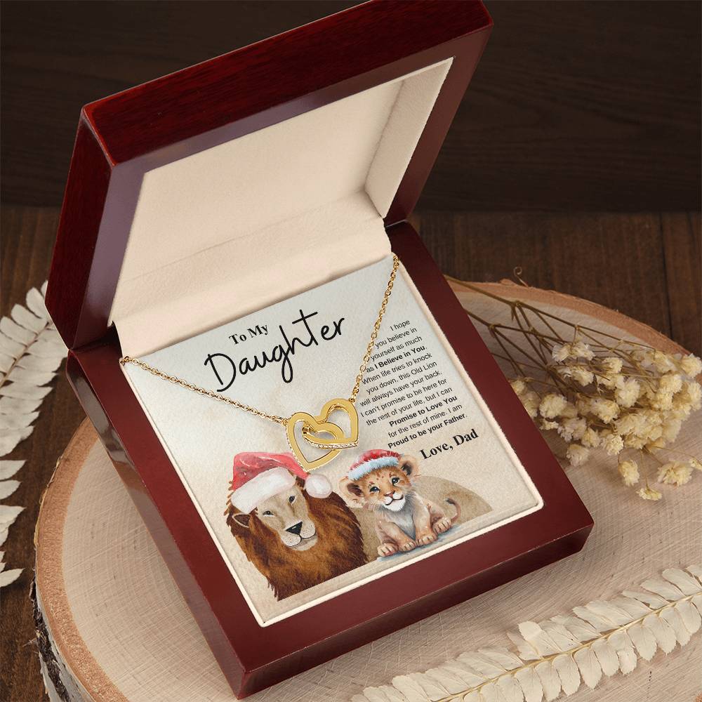 To My Daughter Love Dad | Interlocking Hearts Necklace