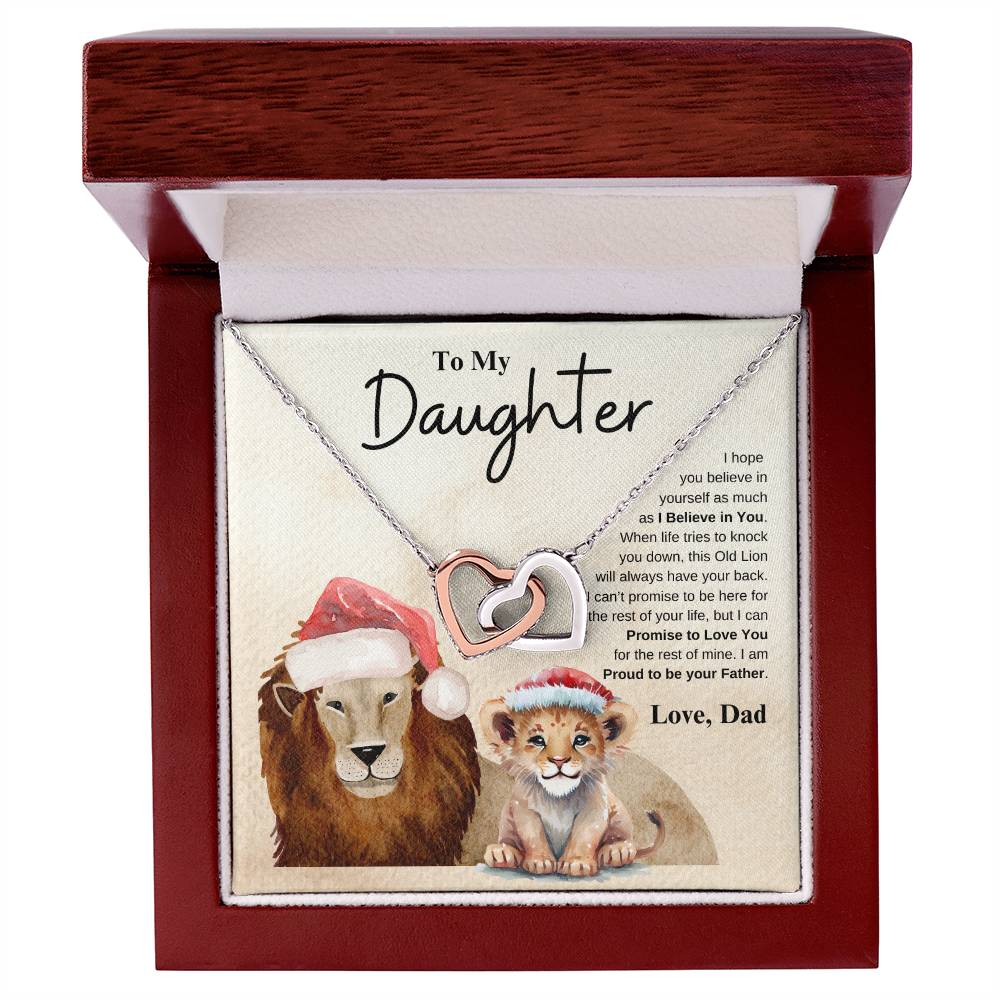 To My Daughter Love Dad | Interlocking Hearts Necklace