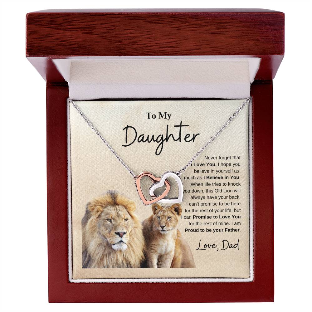 To My Daughter Love Dad | Interlocking Hearts Necklace