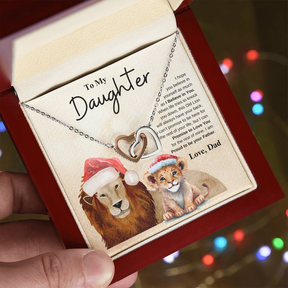 To My Daughter Love Dad | Interlocking Hearts Necklace
