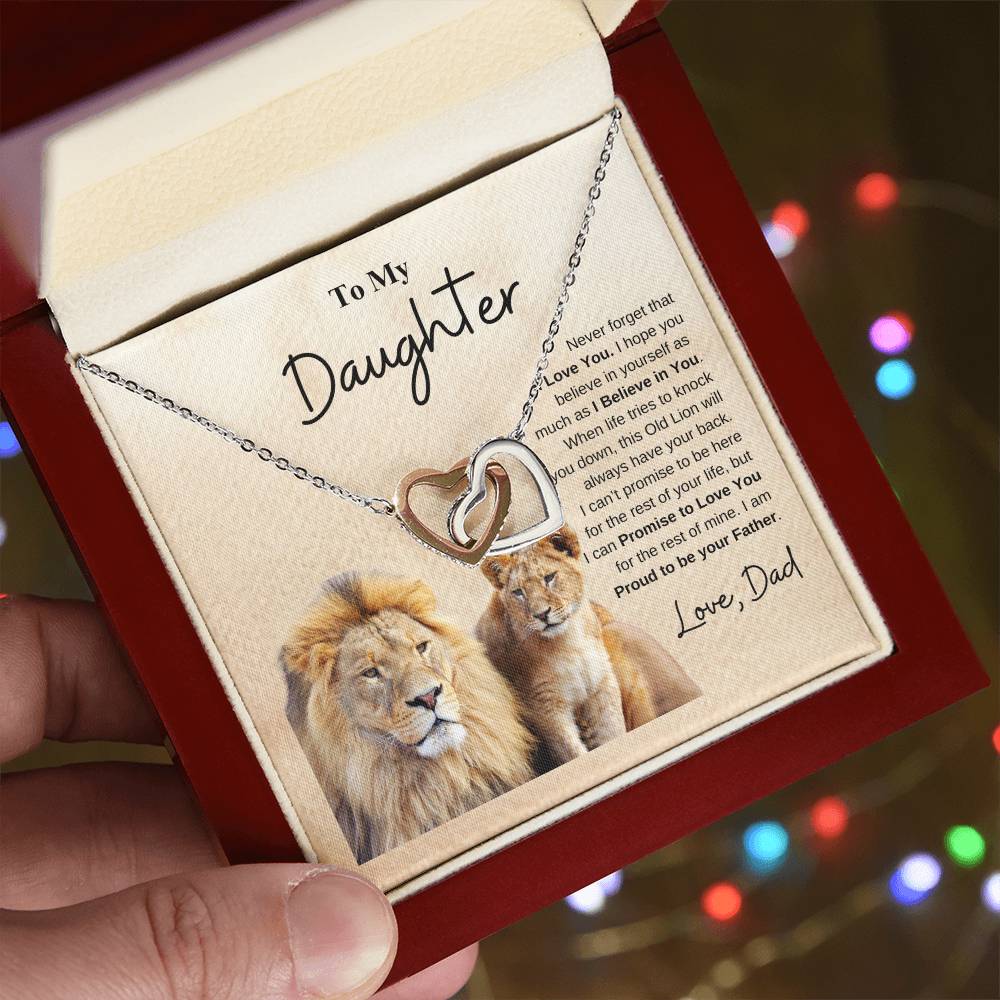 To My Daughter Love Dad | Interlocking Hearts Necklace