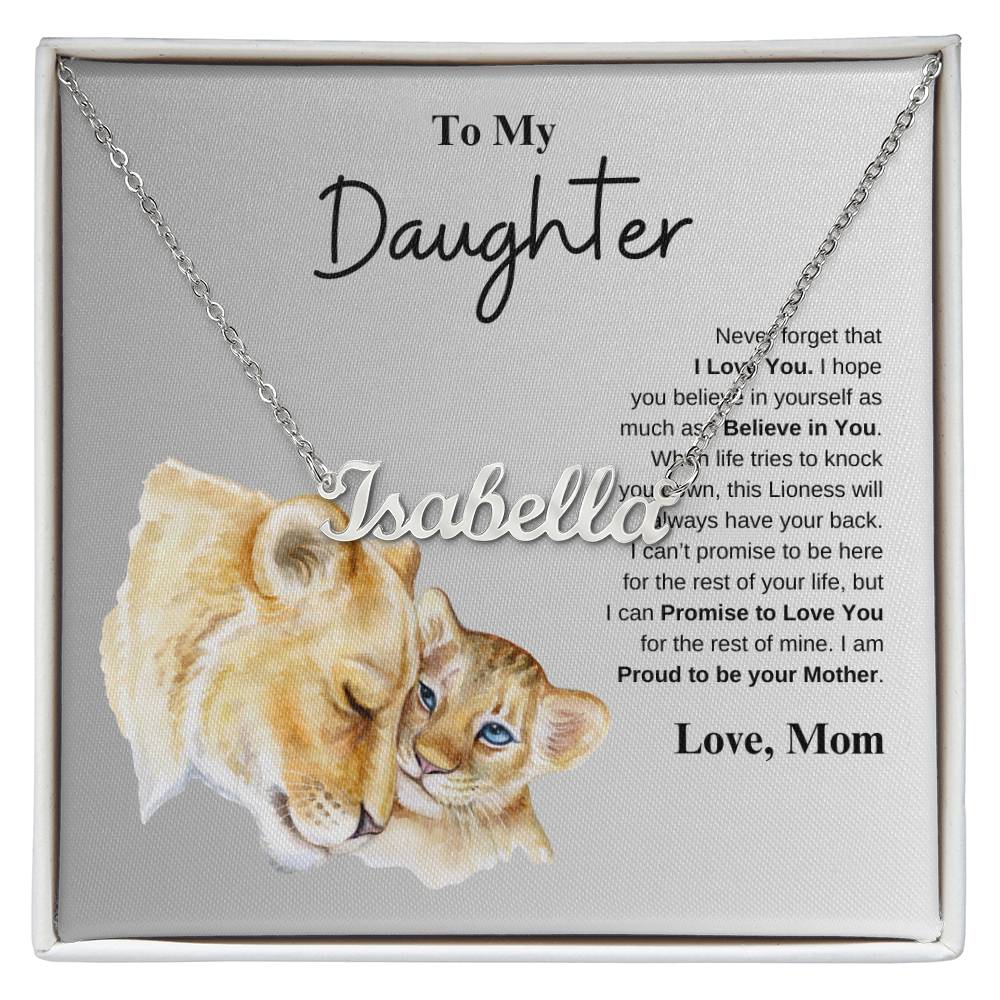 To My Daughter Love Mom | Custom Name Necklace