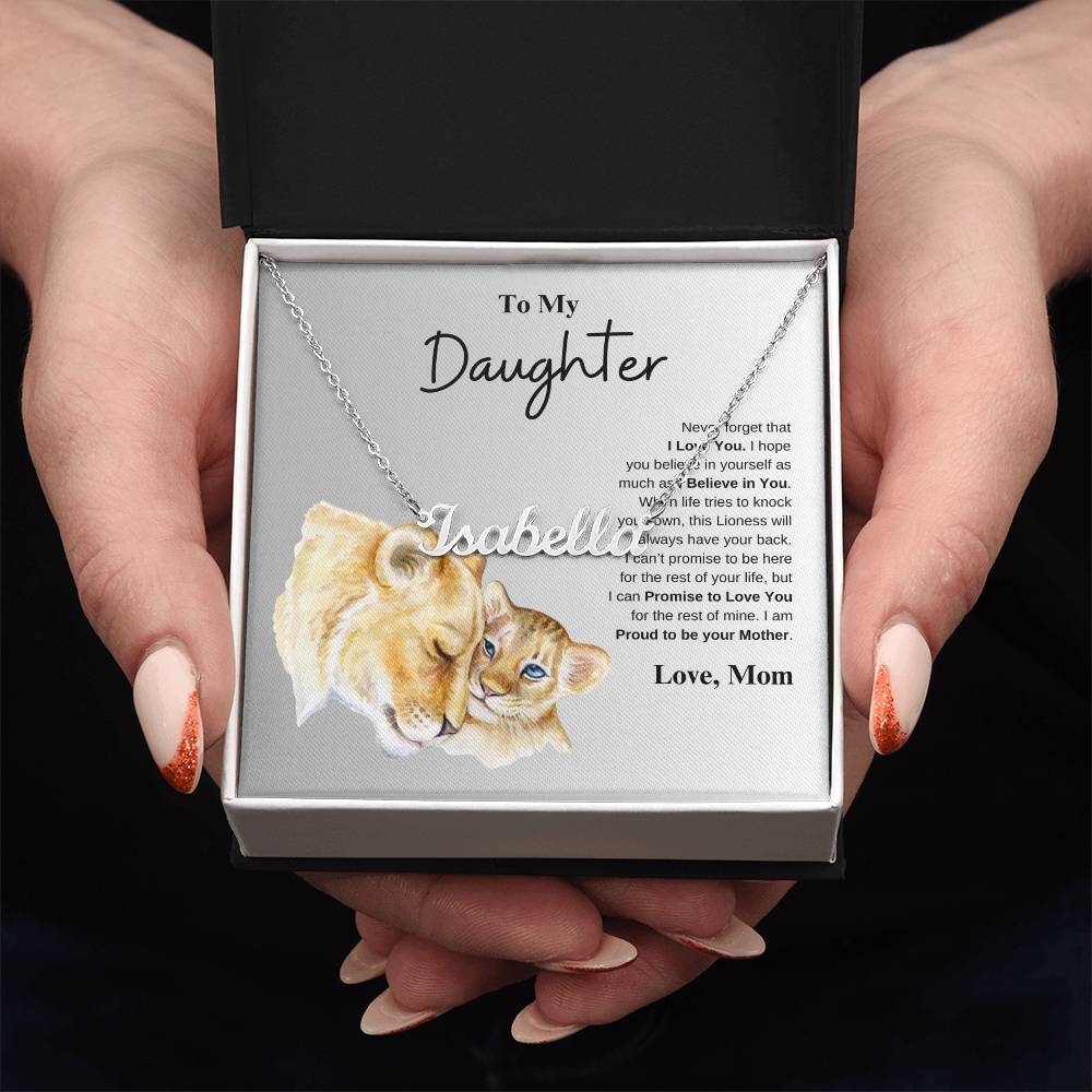 To My Daughter Love Mom | Custom Name Necklace
