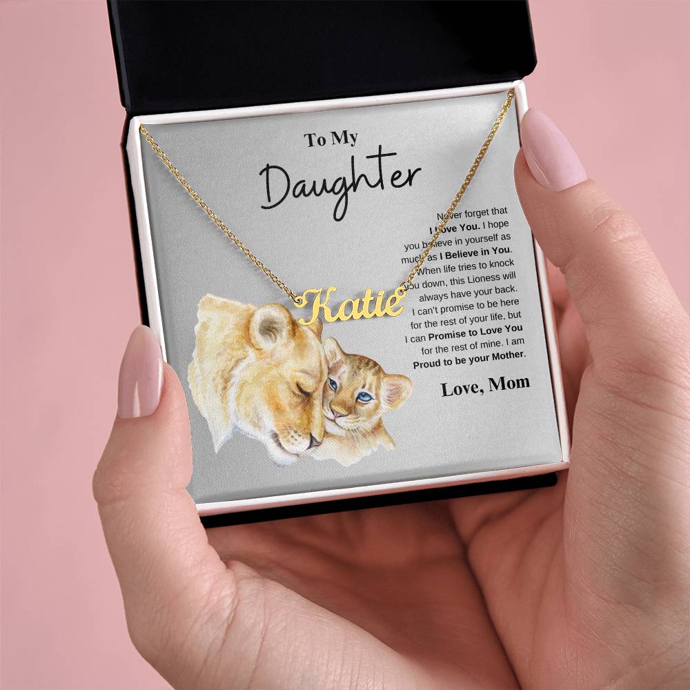 To My Daughter Love Mom | Custom Name Necklace