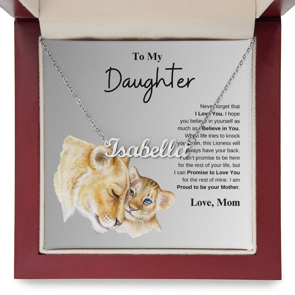 To My Daughter Love Mom | Custom Name Necklace